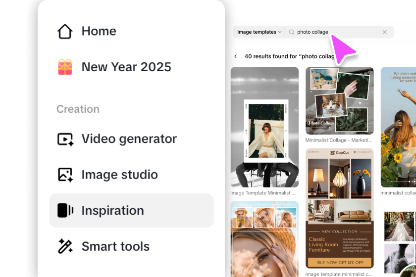 Select collage templates